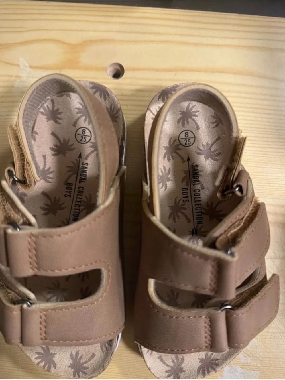 Amazon Kids Brown Slingback Sandals with White Outsole